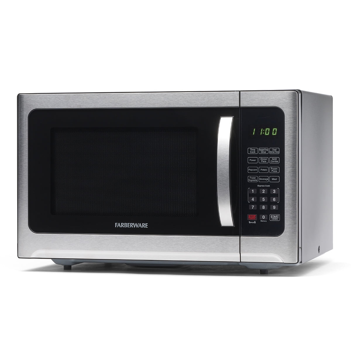 Farberware 1.2 cu ft Microwave Oven, 1000W Compact Microwave Oven with LED Display, Stainless Grill