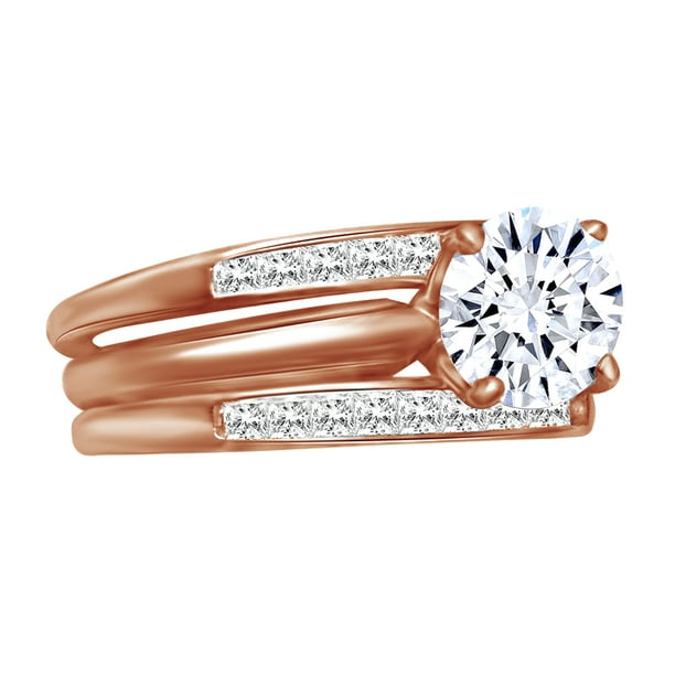 Jewel Zone US Princess Cut White Natural Diamonds Solitaire Enhancer