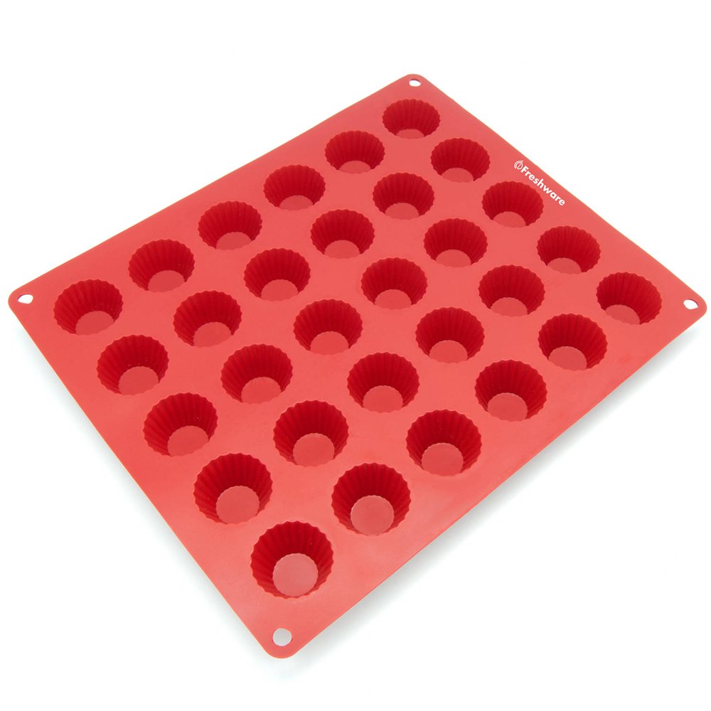 Freshware 30Cavity Peanut Butter Cup Silicone Mold for Chocolate