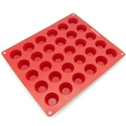 Freshware 30-Cavity Peanut Butter Cup Silicone Mold for Chocolate, Candy, Gummy and Jelly, CB-101RD