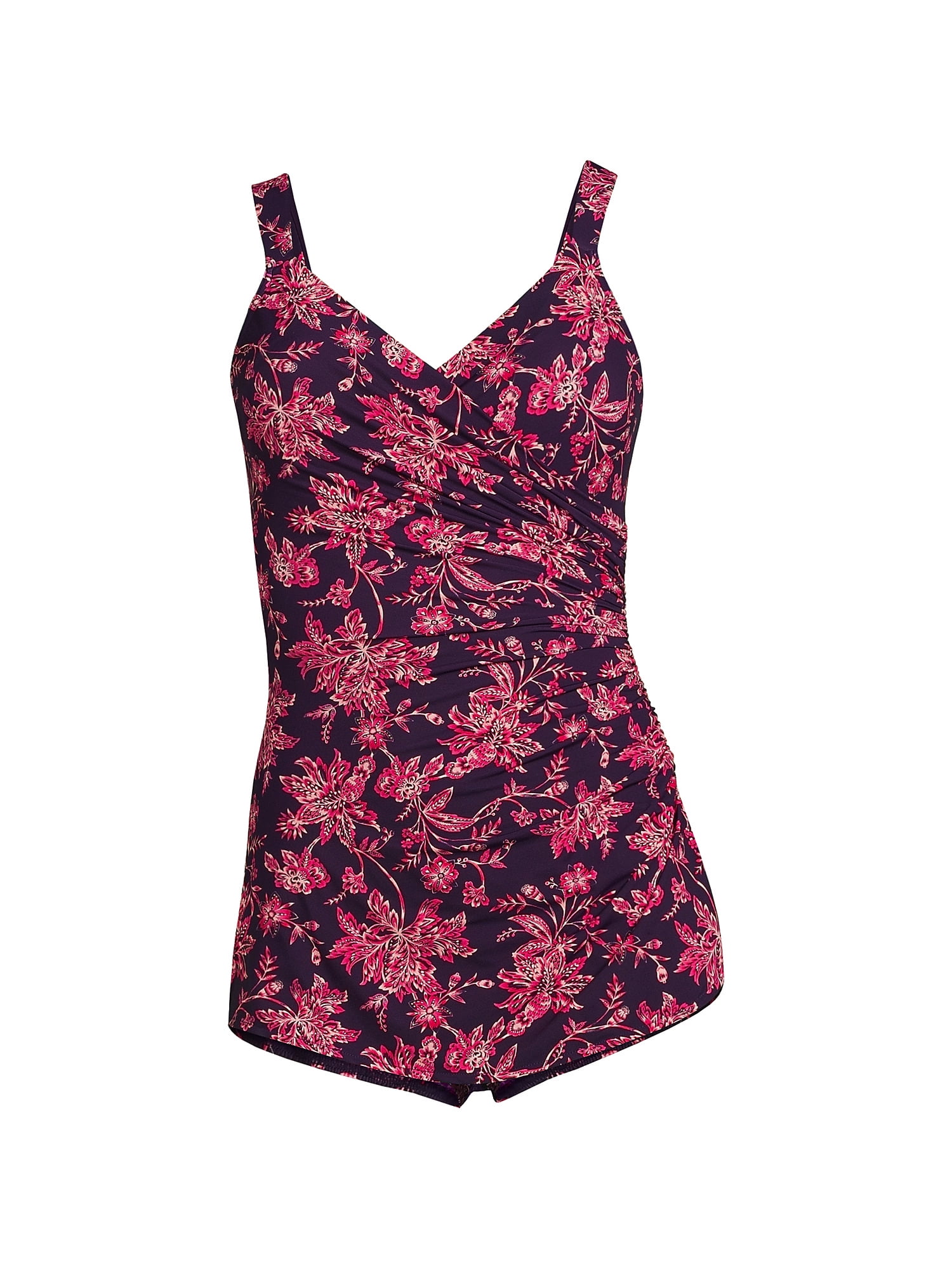 Lands' End Women's SlenderSuit VNeck Tummy Control Chlorine Resistant