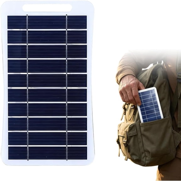 Usb Solar Panel Charger 5V 2W Portable Solar Panel Kit For Camera Cell Phone Charging Camping Hiking Outdoor Travel（ White）1Pcs