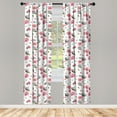 thumbnail image 4 of Ambesonne Tropical Window Curtains, Coconuts Flowers Berries, Each 28" W x 95" L, Dark Coral Pastel Pink, 4 of 4