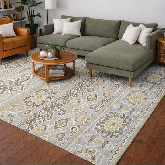 Addison Rugs Chantille Indoor/Outdoor Transitional Tribal Beige Machine Washable Rectangle Rug, 10' x 14'