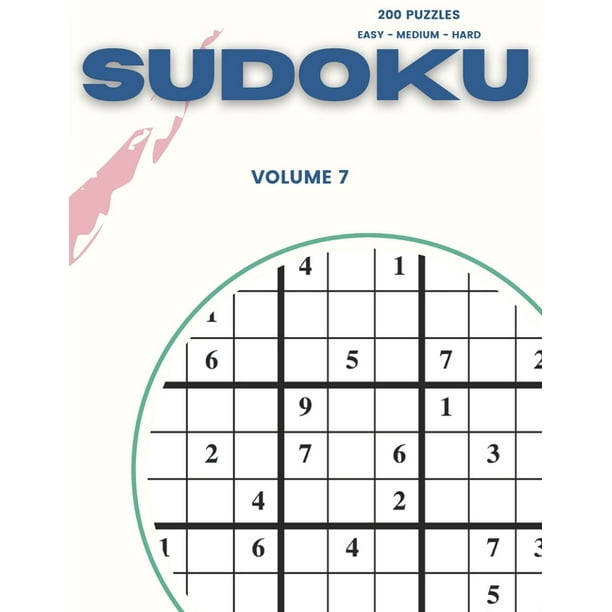 sudoku 200 puzzles easy medium hard volume 7 sudoku for adults answer key included paperback walmart com walmart com