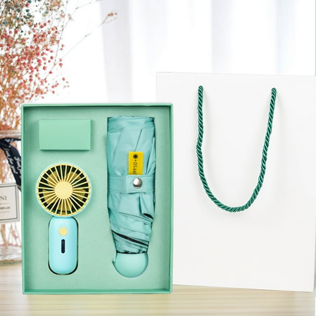Vaidha USB Handheld Fan, Portable 3-speed Desktop Fan, Outdoor Umbrella & Small Fan Combo, Summer Gift Set For Office, Home, Outdoor Travel