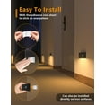 thumbnail image 4 of WILLED Stair Lights Indoor, Rechargeable Motion Sensor Night Lights, Battery Operated, Warm White, Wireless Stick on Light for Hallway Entry Stairs Bathroom Kitchen Garage Laundry, 3 Pack, 4 of 9