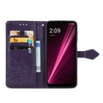 thumbnail image 6 of Feishell Embossed PU Leather Wallet Phone Case for T-Mobile REVVL 6 Pro 6.82 inch,Full Protection Magnetic Clasp Flip Stand Card Slots Shockproof Protective Cover with Hand Strap,Purple, 6 of 7