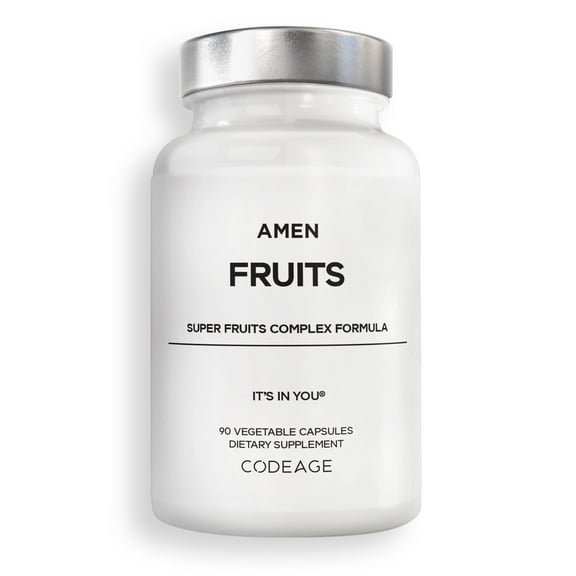Amen Fruits, Daily Fruits Vitamins Supplements, Raw Whole Fruits Multivitamin Capsules, Vegan, 90 ct