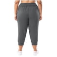 thumbnail image 4 of Fnooota Womens Plus Size Capri Pants, Elastic Waist Casual Summer Drawstring Athletic Capris with Pockets Dark Gray Size 2XL, 4 of 5