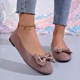 thumbnail image 6 of BRGZLK Women's Flat Shoes Solid Color Versatile Round Toe Bowknot Suede Casual Comfortable Slip On Shoes Lightweight Breathable Walking Flats for Daily Wear Coffee 7.5, 6 of 9