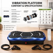 Bowhill Fitness Vibration Plate Exercise Equipment Whole Body Shape Exercise Machine Vibration Platform Fit Massage Workout Trainer, Blue
