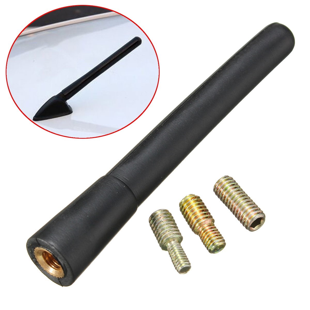 AM FM Radio Antenna Motorcycle & ATV 3.6 Black Universal Aluminum Car