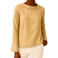 thumbnail image 2 of Womens Work Clothes Kelon Dresses for Women Long Sleeve Crew Neck 2026 Summer Casual Basic Workout Clothes Business Casual Office Top, 2XL, 2 of 4