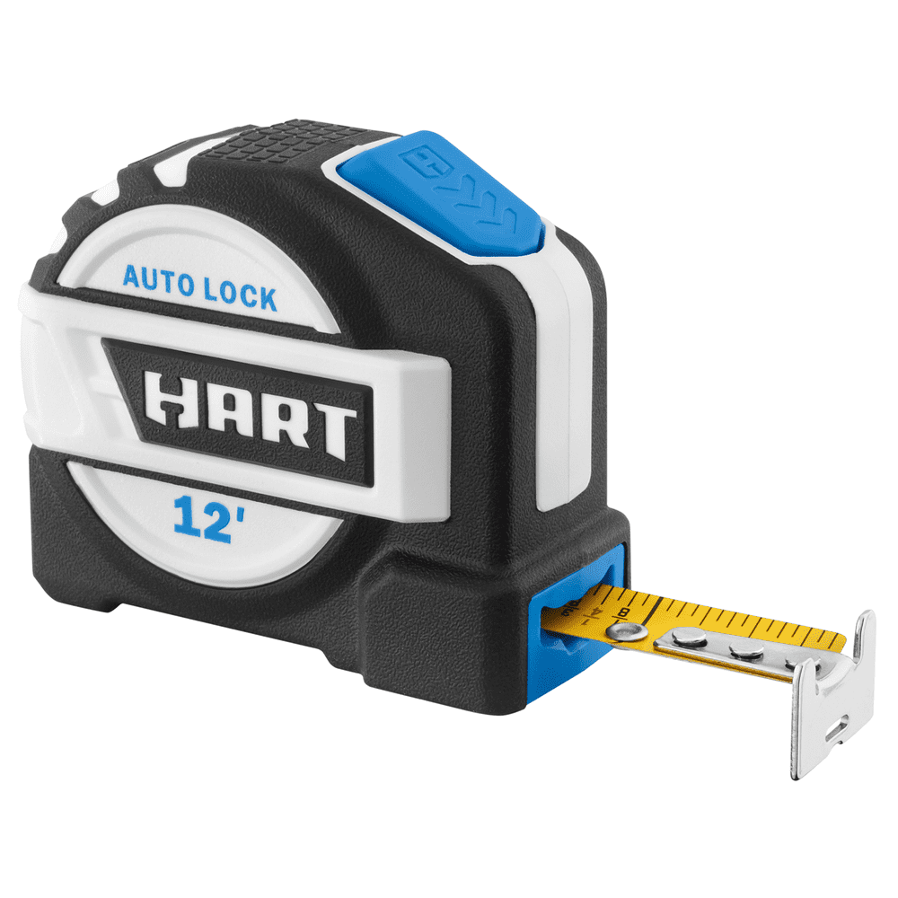 HART 12Foot Autolock Tape Measure, Fraction Markings