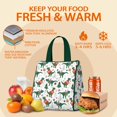 thumbnail image 5 of Green Dinosaurs Christmas Pattern Insulated Lunch Bag for Women & Adults,Large Portable Soft Cooler Lunch Bag,Thermal Food Storage Tote with Pearl Cotton,8.66L,8.75x5.75x9.5 Inch, 5 of 6