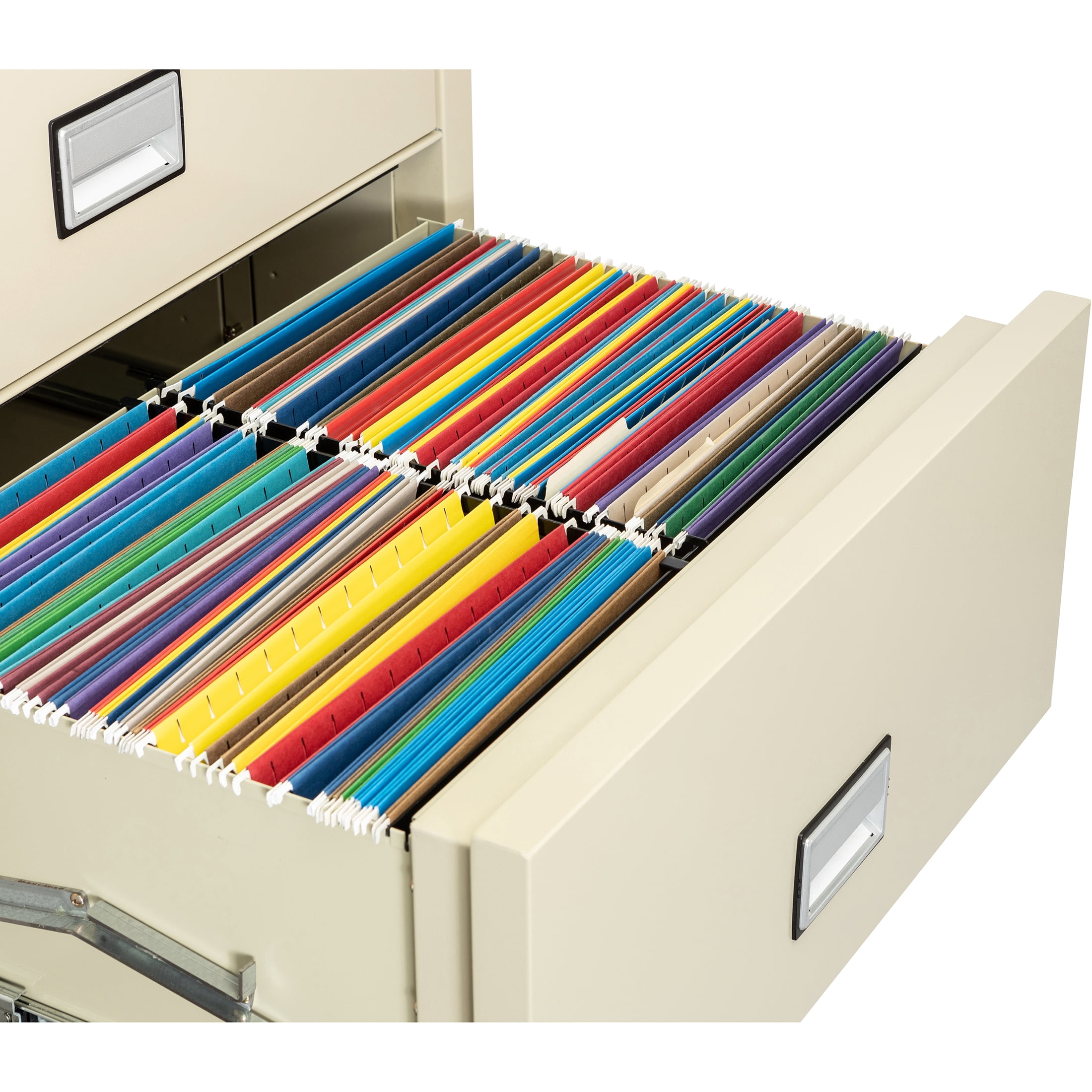 Phoenix Safe Lateral 31 inch 4-Drawer Fireproof File Cabinet with Key Lock, Water Seal, Putty, LAT4W31P