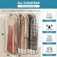thumbnail image 3 of DAKOMM 60'' Hanging Garment Bag 3-Pack, 10'' PEVA Suit Bags for Closet Storage, Garment Bags for Hanging Clothes, Garment Covers with Side Zipper for Gowns & Long Fur Coats & Dresses, 3 of 7