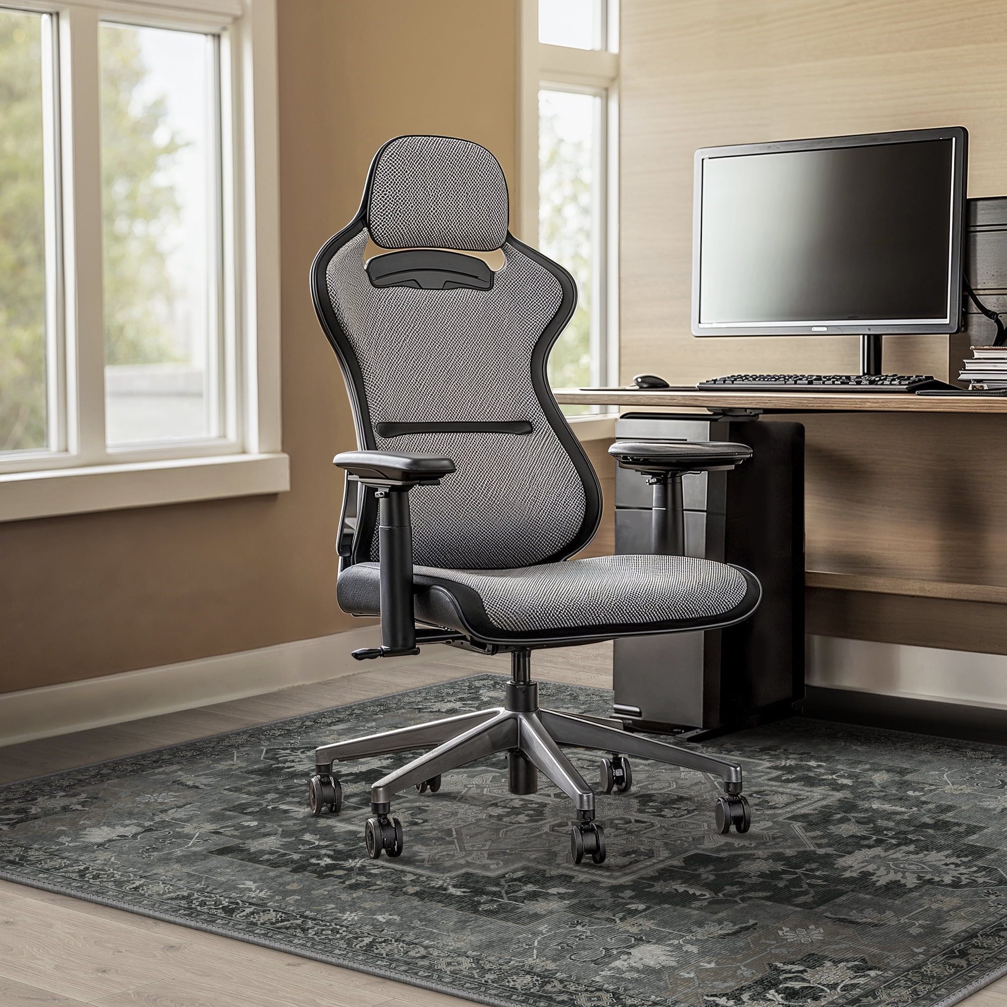 KUETH 36"X 48" Protective Flooring Office Chair Mat for Hardwood Floor and Tile Floor, Heavy Duty Desk Chair Mat for Carpets, Anti Slip Office Floor Mats for Rolling Chairs, Low Pile Under Desk Rug