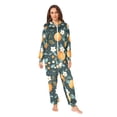 thumbnail image 2 of FORMRS Onesies Pajama for Adults Unisex Hoodie Winter Jumpsuit One Piece Sleepwear, Sizes S-2XL, Green Oranges, 2 of 7