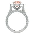 thumbnail image 3 of Morganite Wedding Ring Set 14K White Gold Halo Rings for Women 9.10 MM 7.15 Carat ( G , SI ), 3 of 5