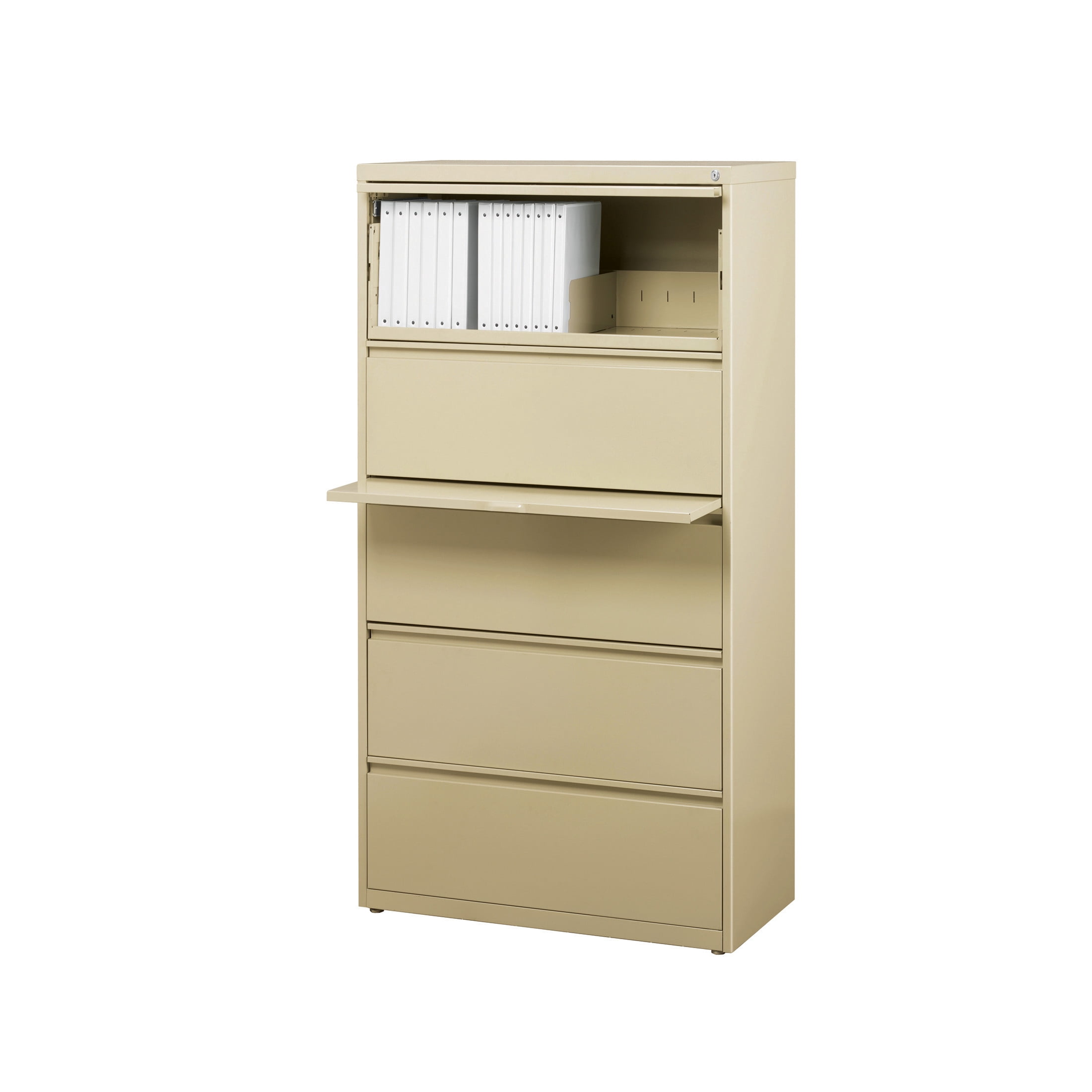 Hirsh 30 inch Wide 5 Drawer Metal Lateral File Cabinet for Home and Office, Holds Letter, Legal and A4 Hanging Folders, Putty