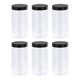 thumbnail image 1 of Uxcell 34oz/ 1000ml tarros redondos con tapa de tornillo negra para almacenamiento plástico claro 6 piezas, 1 of 5
