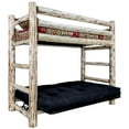 thumbnail image 3 of Montana Collection Twin Bunk Bed over Full Futon Frame w/ Mattress, Ready to Finish, 3 of 5