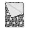 thumbnail image 2 of Crazy Soft Flannel Fleece Blanket, Intertwined Curvy Lines Optical Illusion Composition Monochrome Geometric Shapes, Cozy Plush for Indoor and Outdoor Use, 50" x 70", Black and White, by Ambesonne, 2 of 5