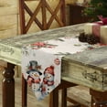 thumbnail image 3 of Table Runner Dresser Scarves Merry Christmas Farm Snowman Cotton Linen Burlap Table Cover Flower Leaves Bauble on Flax Table Runners for Family Kitchen Dining Holiday Party Banquet Decor, 3 of 5