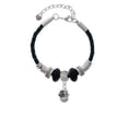 thumbnail image 2 of Delight Jewelry Silvertone Large Bullets Spacer Spinner Grandmother Celtic Knot Leather Bead Bracelet, 7"+2" Extender, 2 of 4