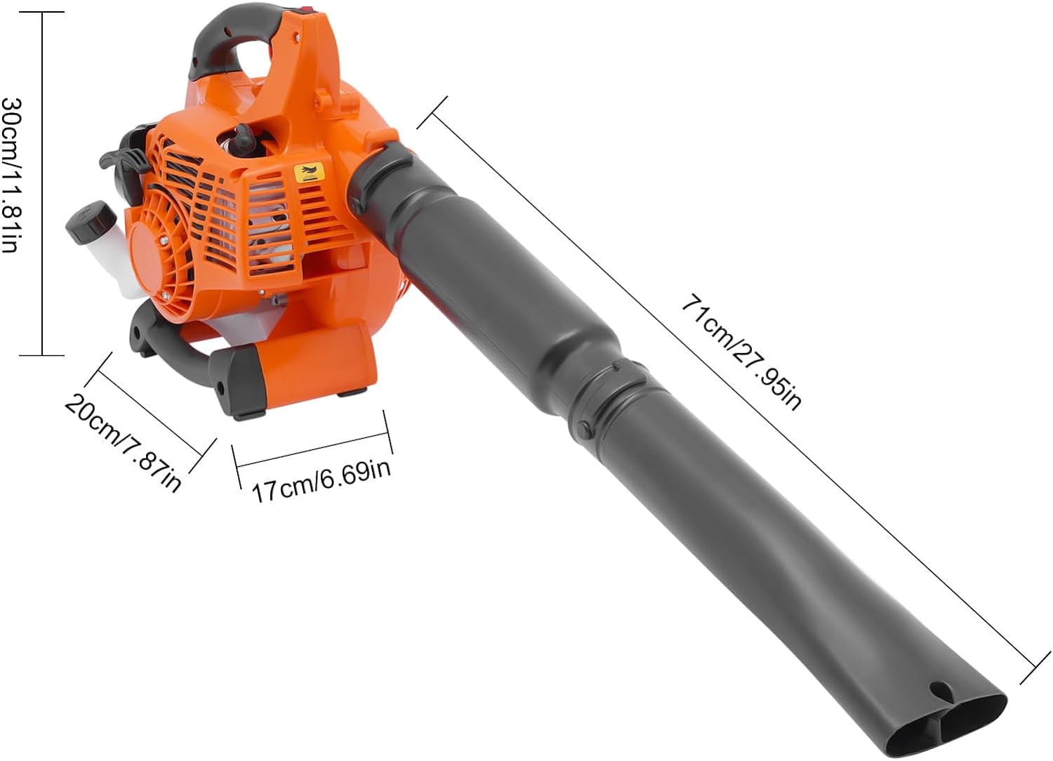 Handheld 26cc Gas Leaf Blower, 2 Cycle Engine Gas Powered Leaf Sweeper Cleaning Air Cooling 7500rpm,Lightweight & Easy Start, for Lawn Care, Snow Blowing & Yard Cleaning