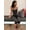 Black Background With White Waves, variant on Women Polka Dot 2 Piece Outfit, Halter Crop Top + Capri Leggings Loungewear Set