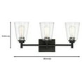 thumbnail image 5 of Wakefield 22 in. 3-Light Matte Black Modern Wall Mount Sconce Light with Clear Glass Shades, 5 of 9