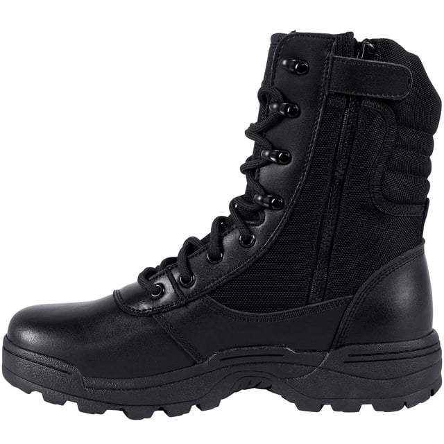 Botas tácticas militares para hombre RIELD con cierre lateral de cremallera, negras