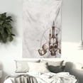 thumbnail image 3 of Compass Tapestry, Compass with Skull and Candles Spooky Adventure New Pirate Destinations Theme, Wall Hanging for Bedroom Living Room Dorm Decor, 40W X 60L Inches, Brown Pearl Grey, by Ambesonne, 3 of 5