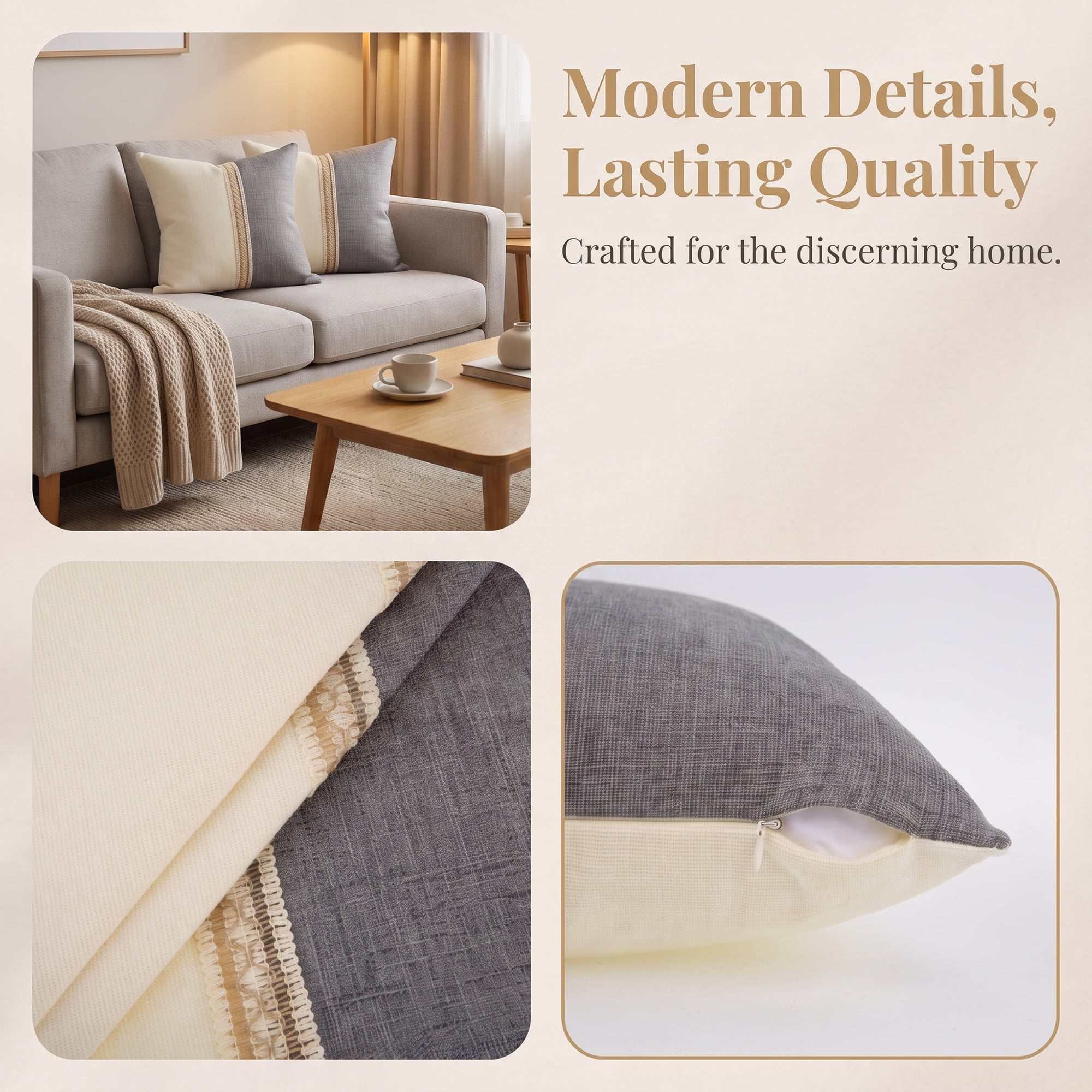 Unique Bargains Boho Throw Pillow Covers 2 Pack Cushion Cases for Home Gray 18"x18"