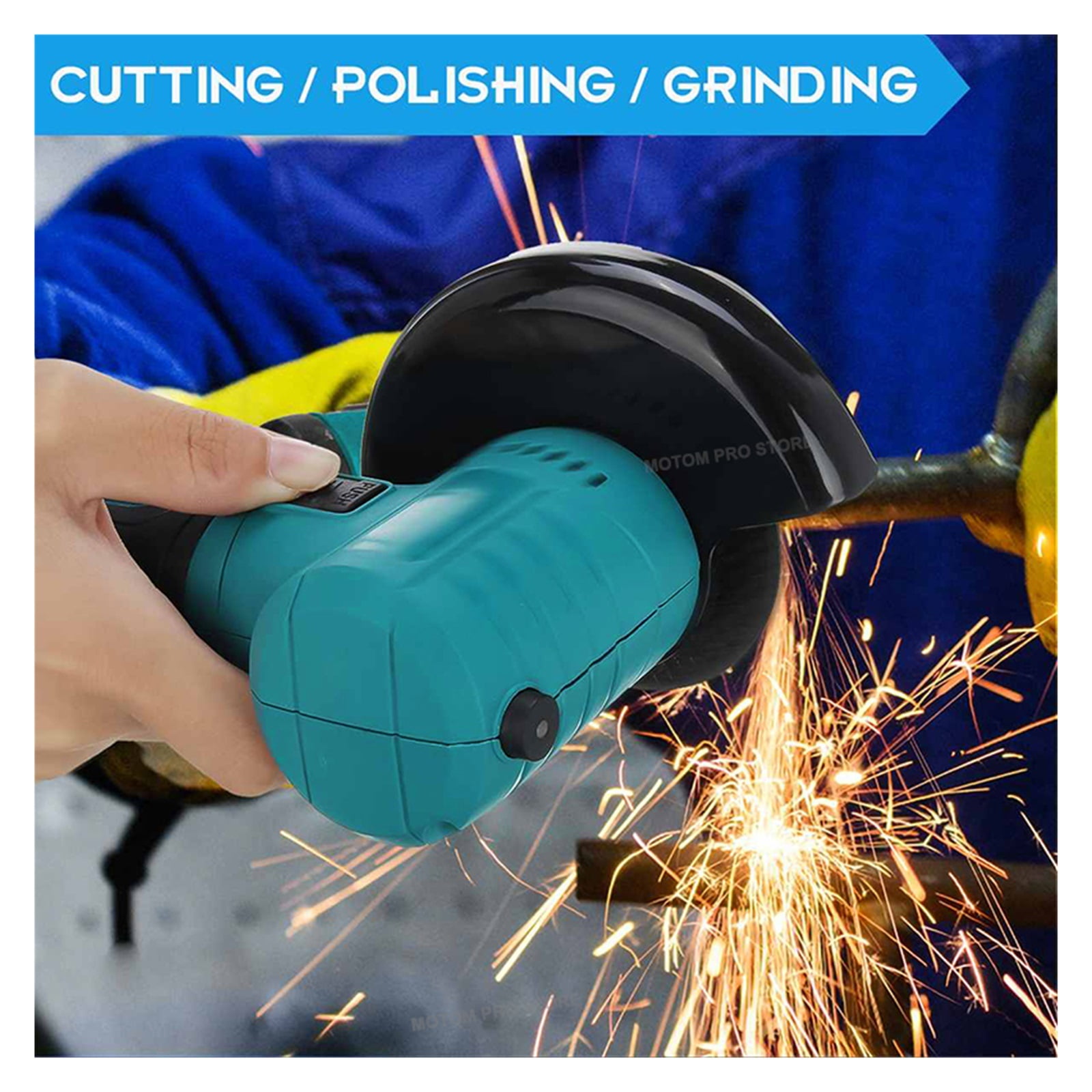 21V Brushless Mini Electric Angle Grinder Rechargeable Angle Grinder 180° Rotation Polishing Machine for 18V Battery