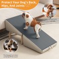 thumbnail image 4 of YIYADO 2-in-1 Wooden Dog Stairs, Foldable Non-Slip Pet Ramp Ottoman for Couch Bed, Suitable for Small Medium Senior Dogs, Light Grey, 4 of 6