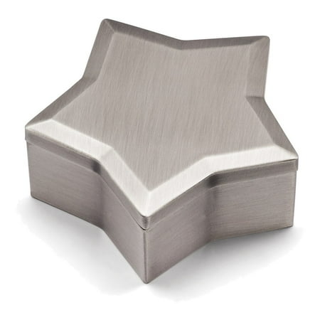 Pewter-tone Finish Lift-off Lid Star Jewelry Box