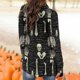 thumbnail image 4 of Blusa de cárdigan con estampado de Halloween informal de manga larga para mujer Pompotops  qwe21141, 4 of 7