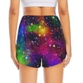 thumbnail image 2 of Lsque Bright Universe Printed Women's Running Shorts with Liner Pockets,Elastic Quick Dry Workout Athletic Gym Yoga Shorts,Womens High Waist Shorts-, 2 of 9