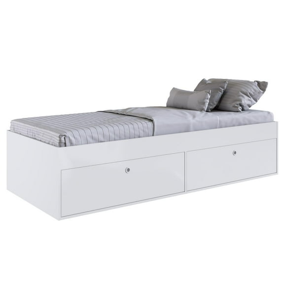 Base Cama Individual Con Cajones KingsHouse Recamara blanco Individual