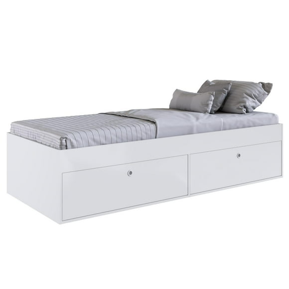 Base Cama Individual Con Cajones KingsHouse Recamara blanco Individual