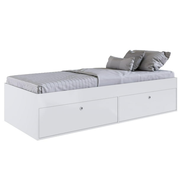 Base Cama Individual Con Cajones KingsHouse Recamara blanco Individual