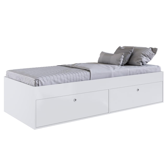 Base Cama Individual Con Cajones KingsHouse Recamara blanco Individual