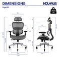 thumbnail image 4 of NOUHAUS Ergo3D Ergonomic Office Chair with Lumbar Support, Adjustable Headrest, 4D Armrests, Mesh High Back, Grey, 4 of 8
