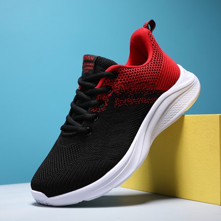 

Women‘s Contrast Color Knit Soft Sole Sneakers Breathable Mesh Lace-Up Walking Shoes Women‘s Footwear