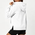 thumbnail image 6 of Josdec Drawstring Hooded Sweatshirts for Women Solid Color Long Sleeve Pullover Kangaroo Pocket Side Split Hem Casual Hoodies S-2XL, 6 of 9
