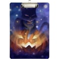 thumbnail image 1 of FMSHPON Halloween Pumpkin Cat Purple Magic Clipboard Hardboard Wood Nursing Clip Board and Pull for Standard A4 Letter 13x9 inches, 1 of 5